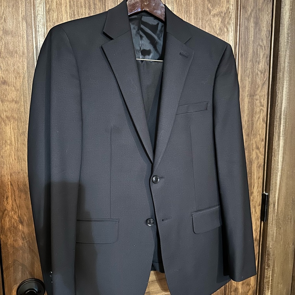 Calvin Klein Men's Black Two-Button Sport Coat Blazer